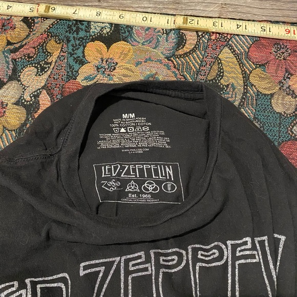 LED ZEPPELIN Black All Cotton Tee - Womens M - Picture 3 of 5